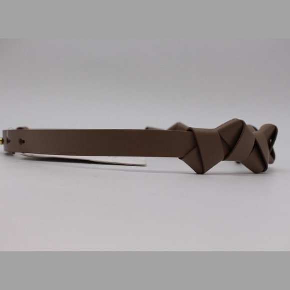 $590 Salvatore Ferragamo BEIGE BRAIDED CALF Leather Belt Size 85, 90 - Picture 5 of 9